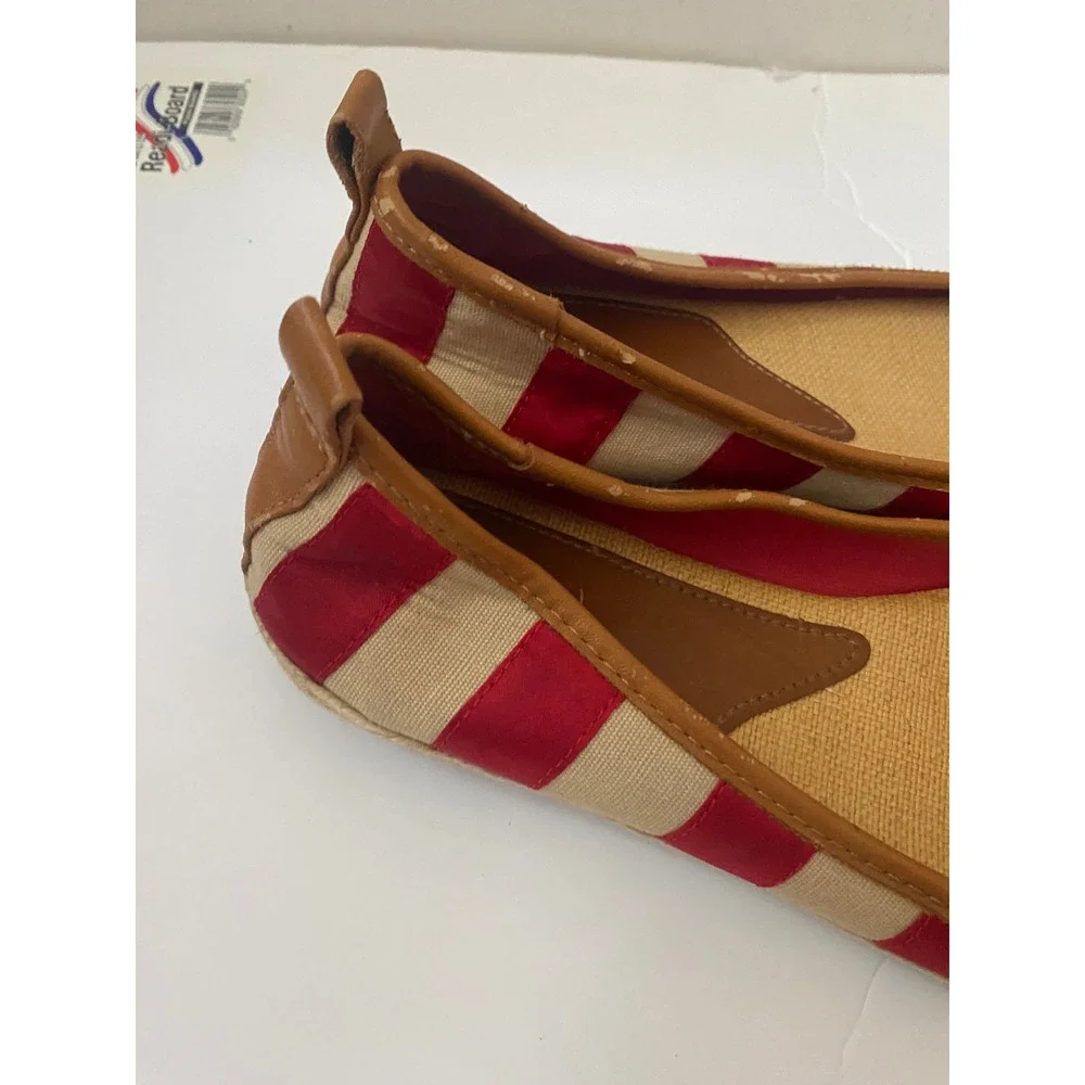 Lot of 2‎ Kim Rogers Striped Espadrille Flats Red Blue Nautical Flower Accents8